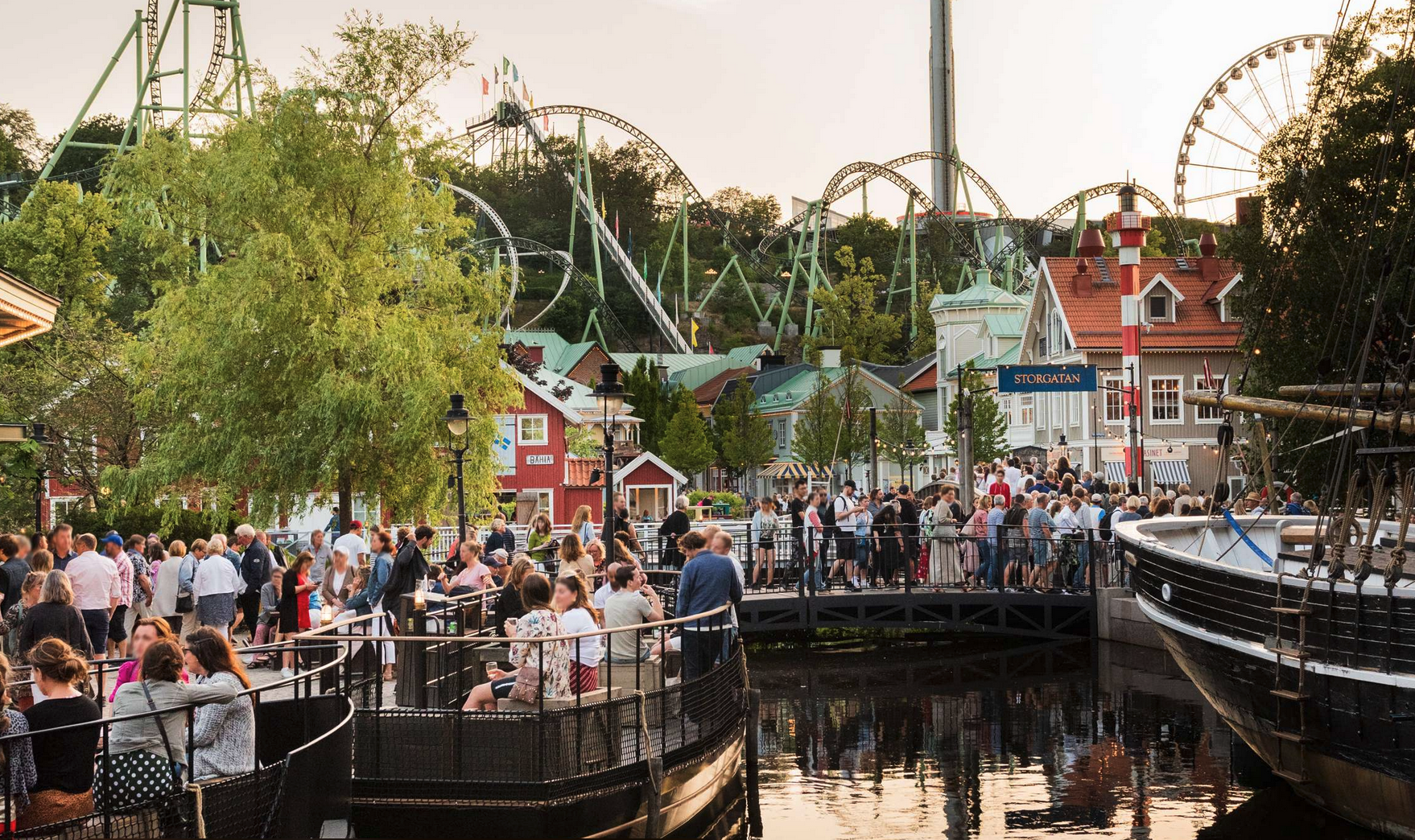 Liseberg amusement park — summer evening in Gothenburg